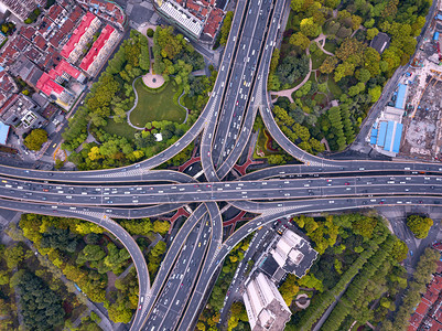 上海立交桥绿色交通概念图片