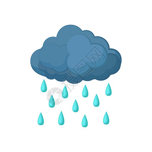 云古风白色背景的卡通风格中有雨的云卡通风格的云有卡通风格插画