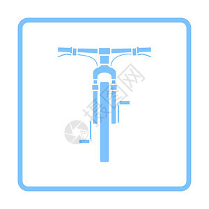 自行车图标前视蓝框架设计矢量说明图片