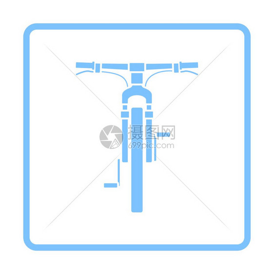自行车图标前视蓝框架设计矢量说明图片
