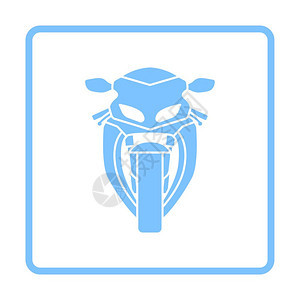 摩托车图标前视蓝框架设计矢量说明图片
