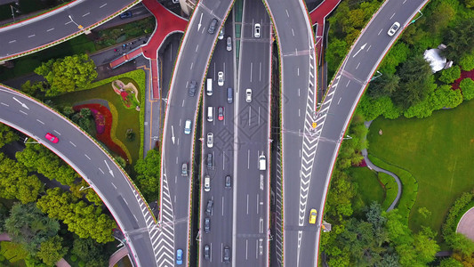 上海高速公路的空中观察图片