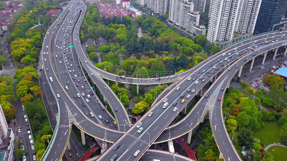 上海高速公路的空中观察图片