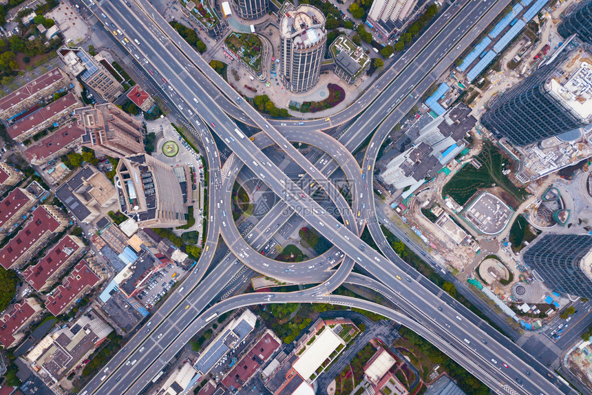 上海环形高架的空中观察图片