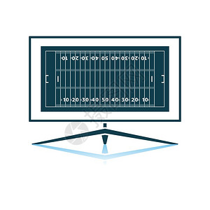 美国足球TV图标影子反射设计矢量说明图片