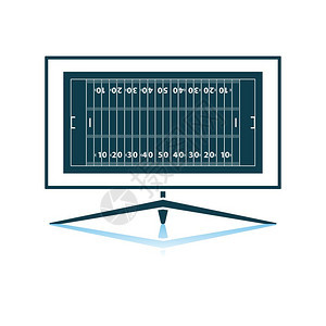 美国足球TV图标影子反射设计矢量说明图片