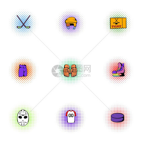冰战图标集Popart插图9个用于网络的冰战矢量图标冰战集流行艺术风格图片