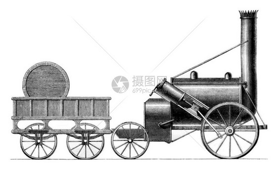 GeorgeStephensonsRocket1829年重写插图MagasinPittoresque186年图片