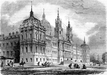 葡萄牙辛特拉附近的宫186年MagasinPittoresque186年刻有古老的插图图片