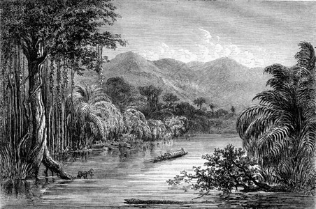 危地马拉韦帕斯省Polochie河中美洲1867年马加辛皮托雷斯克图片