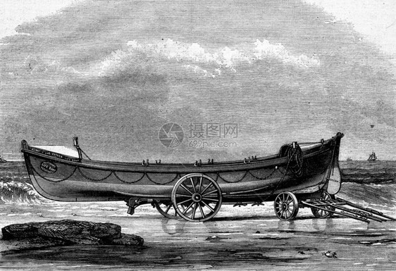 英国建造的救生艇Quiver1867年的MagasinPittoresque图片