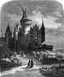 BourbonBusset城堡Allier1869年的MagasinPittoresque图片