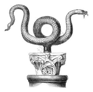摩西的蛇铜角说在米兰的圣安布罗斯教堂1869年的马加辛皮托雷斯克MagasinPittoresque图片