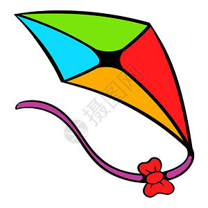 卡通风格的孤立矢量插图中标的飞行风筝图标卡通图片