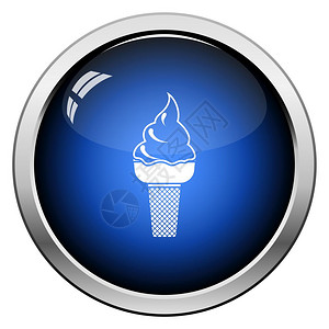 冰淇淋图标光滑按钮设计矢量说明图片