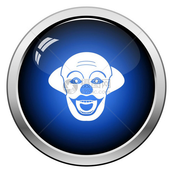 党小丑脸图标光滑按钮设计矢量说明图片