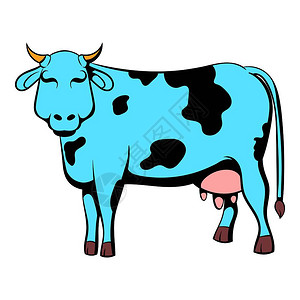 卡通奶牛矢量插图背景图片