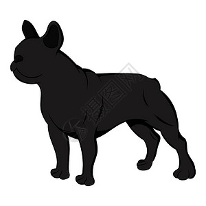 漫画风格中的法国斗牛犬图标孤立矢量插图法国斗牛犬图标卡通插画