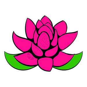 莲花花芯卡通莲花矢量插图插画