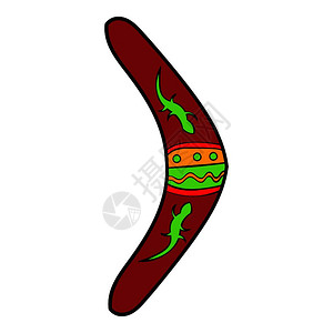 澳大利悉尼歌剧院卡通回旋镖矢量插图插画