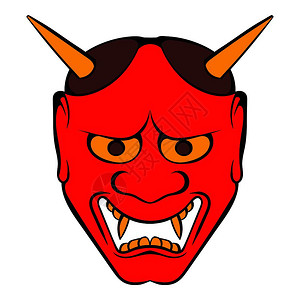 卡通魔鬼头像矢量插图图片