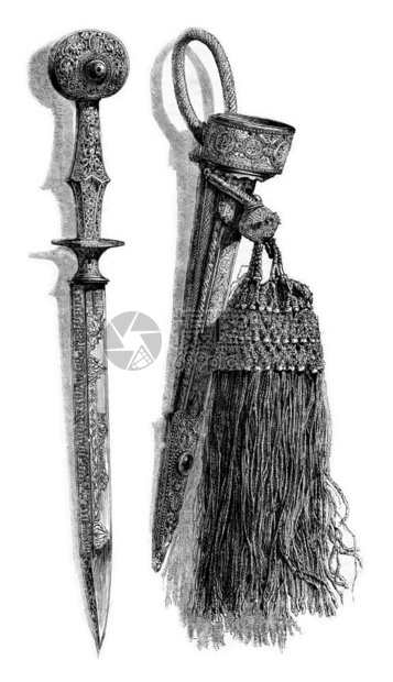 属于Valseca侯爵的猎刀和1873年MagasinPittoresque图片