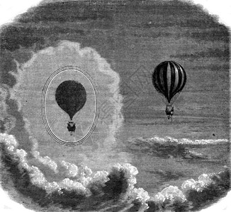1872年6月日鲁森和加斯顿蒂桑迪尔海军上将用1873年马加辛皮托雷克的刻画在一次高温的空中升降观察到了1872年6月日一些先生图片