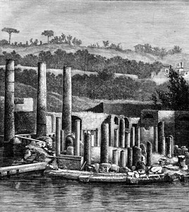 Pozzuoli省Serapis寺庙的废墟1873年的MagasinPittoresque刻有古老的插图图片