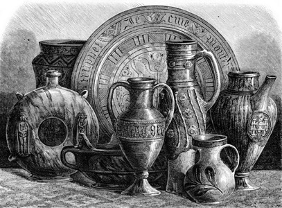 十四世纪和五的冰川陶器1873年的MagasinPittoresque图片