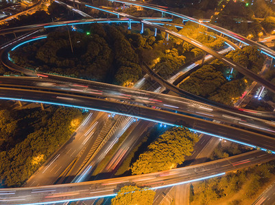 上海市高速公路夜景建筑结构概念图片