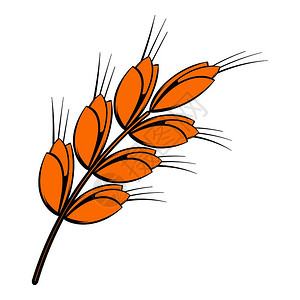 乔麦面粉在卡通风格中的孤立矢量插图标中大麦耳卡通插画