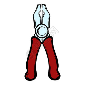 钳子放在木板上的钳子卡通风格钳子矢量插图插画