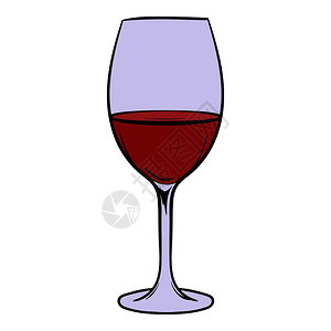 卡通风格红酒杯子矢量插图图片