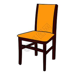 泰木谷白色背景上孤立的经典木椅子漫画图标经典木椅子漫画图标插画