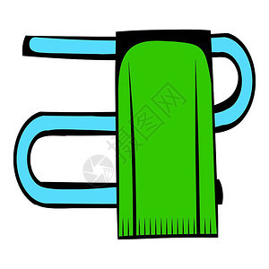卡通风格绿色毛巾管道矢量插图背景图片