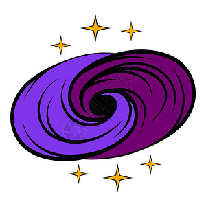 星云爆炸卡通风格孤立矢量图解的标中空间黑洞图标空间中的黑洞卡通