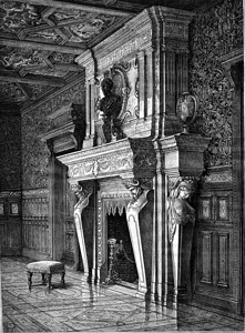 圣罗奇塔尔恩和加隆城堡客厅壁炉1876年马加辛皮托罗尔克图片