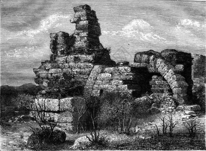 Ephesus戴安娜寺庙废墟的中心部分1876年的MagasinPittoresque图片