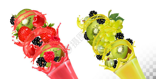 水果果汁矢量插画图片