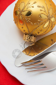 圣诞新年节假日餐桌设置装饰图片
