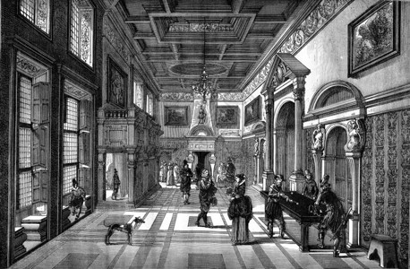 Louvre画17世纪城堡大厅1876年的MagasinPittoresque图片