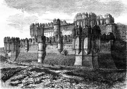 Segovia的Alcazar1876年的MagasinPittoresque古代刻画插图1876年图片