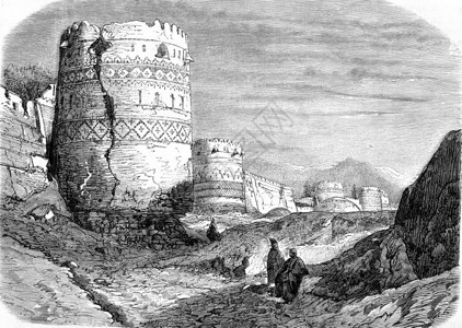 陶里斯城墙187年马加辛皮托罗尔克古典雕刻的插图187年图片