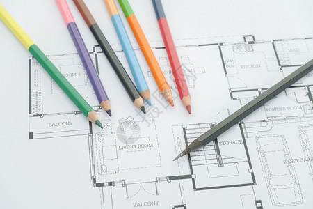 现代房屋建筑图画的颜色和材料样本图片