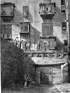开罗一栋房子的面孔187年的MagasinPittoresque刻有古老的插图图片