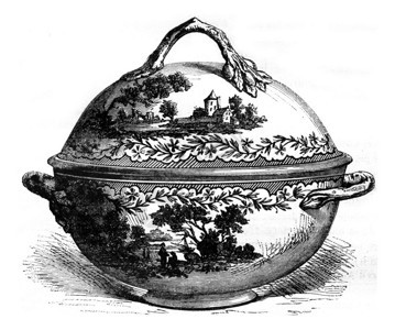 Valenciennes工厂的瓷碗187年的MagasinPittoresque图片