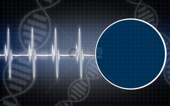 具有DNA结构的3D投影医疗背景摘要图片