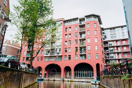 2017年9月5日荷兰阿姆斯特丹运河和流城市景观旅游地点视觉图片
