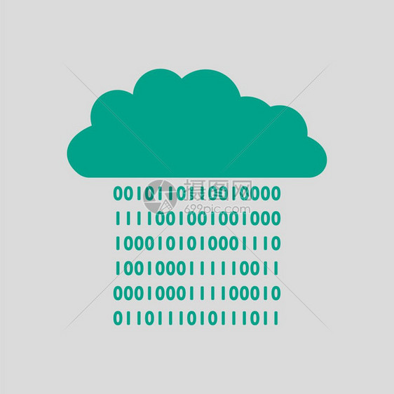 云流图标灰色背景上的绿矢量说明图片