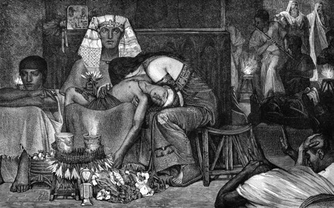 埃及第十大瘟疫AlmaTadema表180年MagasinPittoresque古代刻画图图片